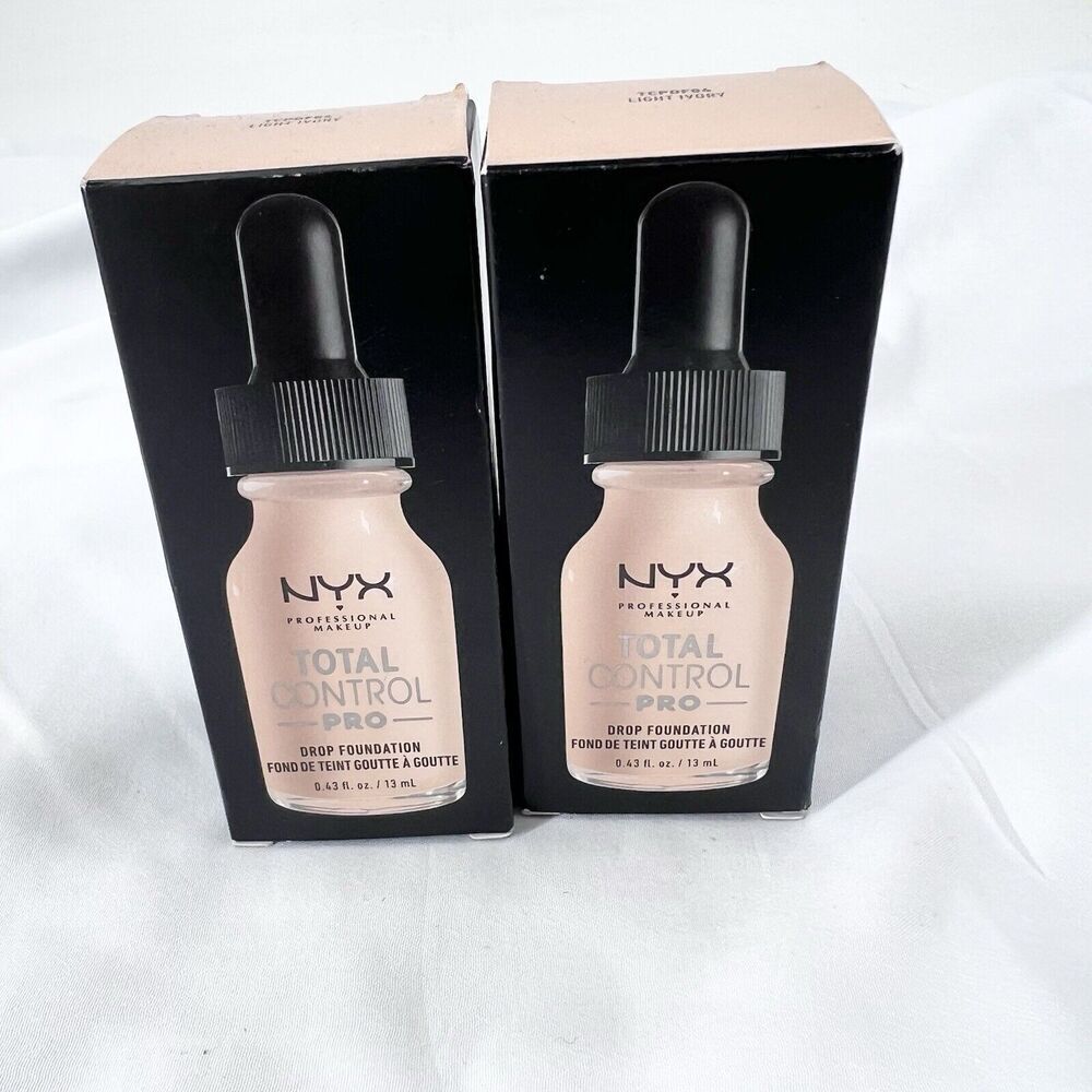 NYX Professional Total Control PRO Drop Foundation Light Ivory LOT OF 2 - Picture 2 of 5